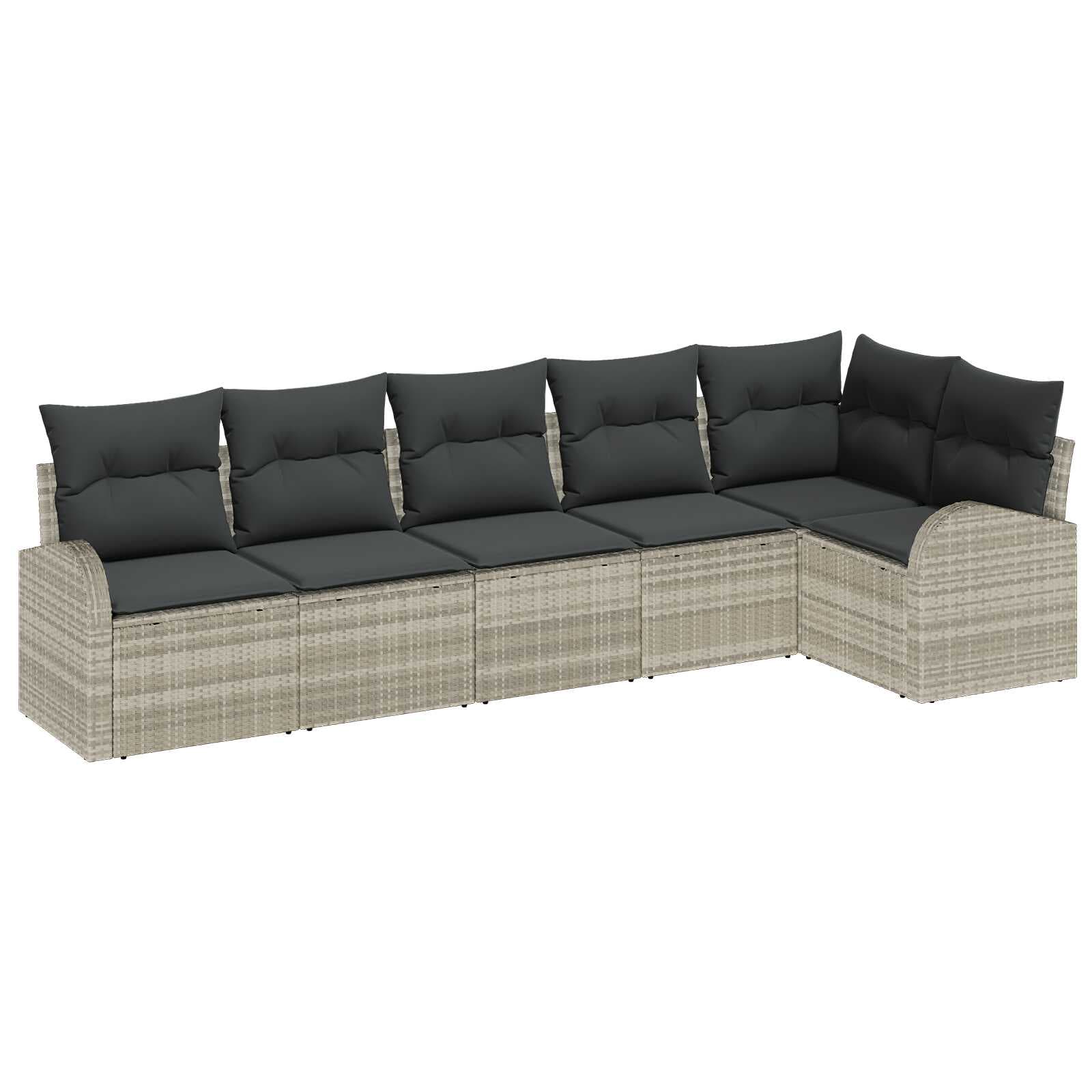 vidaXL Conjunto de Sofá de Jardim 6 Peças Cinzento-claro Vime Pe - 3407120835