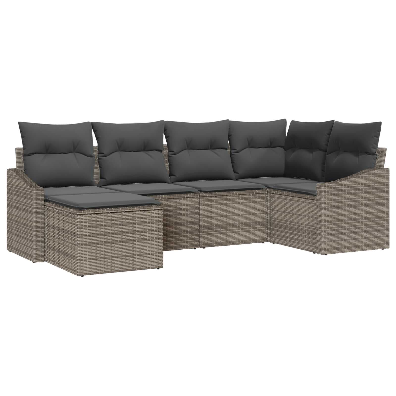vidaXL Conjunto de Jantar para Jardim com almofada 6 pcs Cinzeto