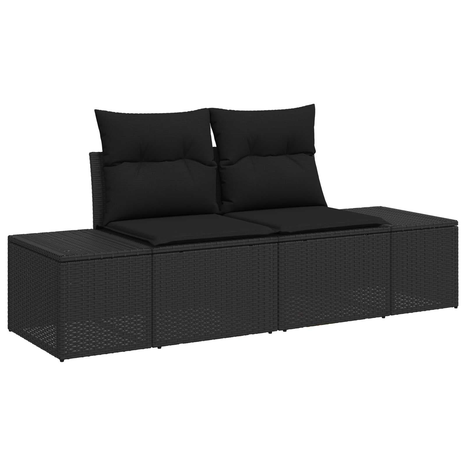vidaXL Conjunto de Sofá de Jardim 7 Peças Preto Vime Pe - 2171423981