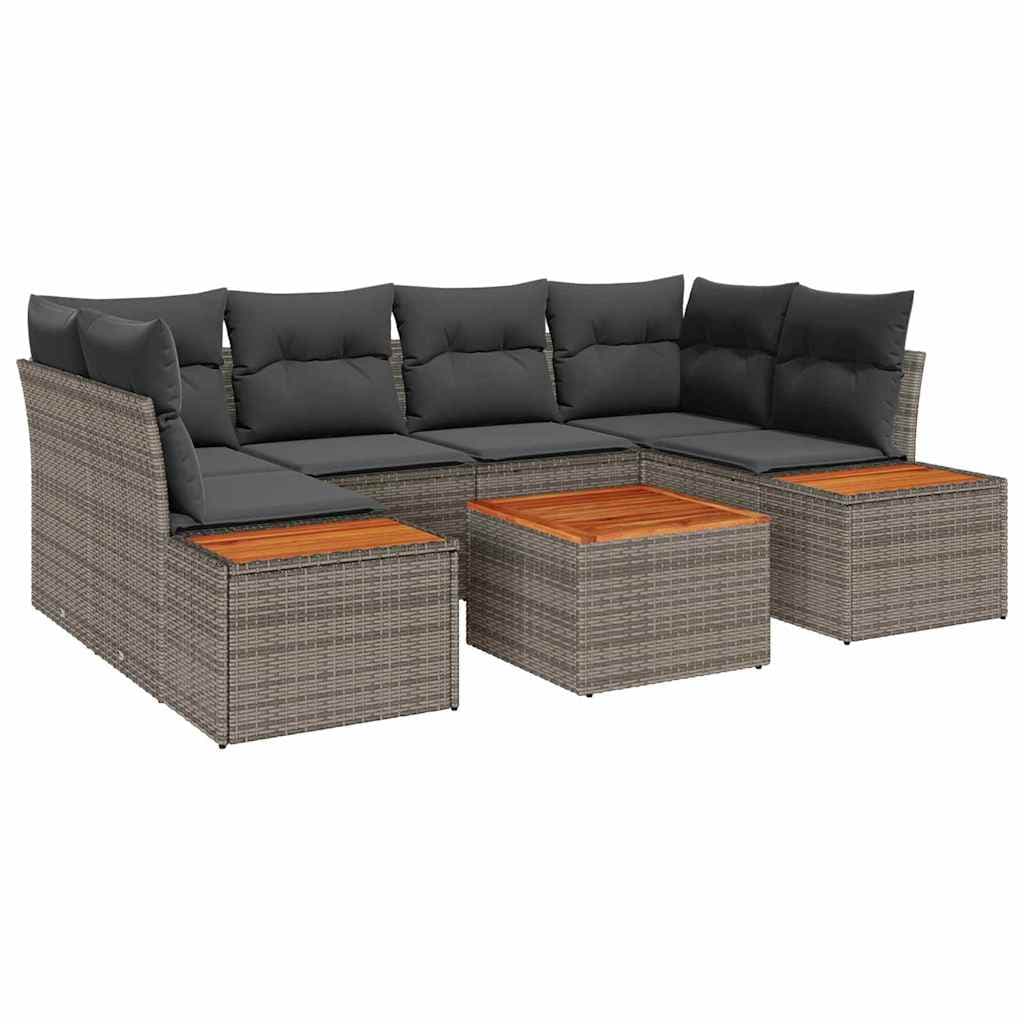 vidaXL Conjunto de Sofá de Jardim 6 Peças Cinzeto Rattan Sintético - 979035652