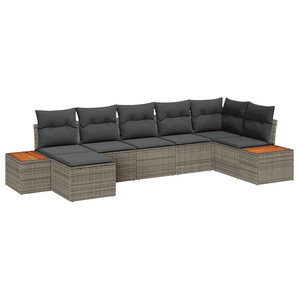 vidaXL Conjunto de Sofá de Jardim 8 pcs Cinzeto Polirattan