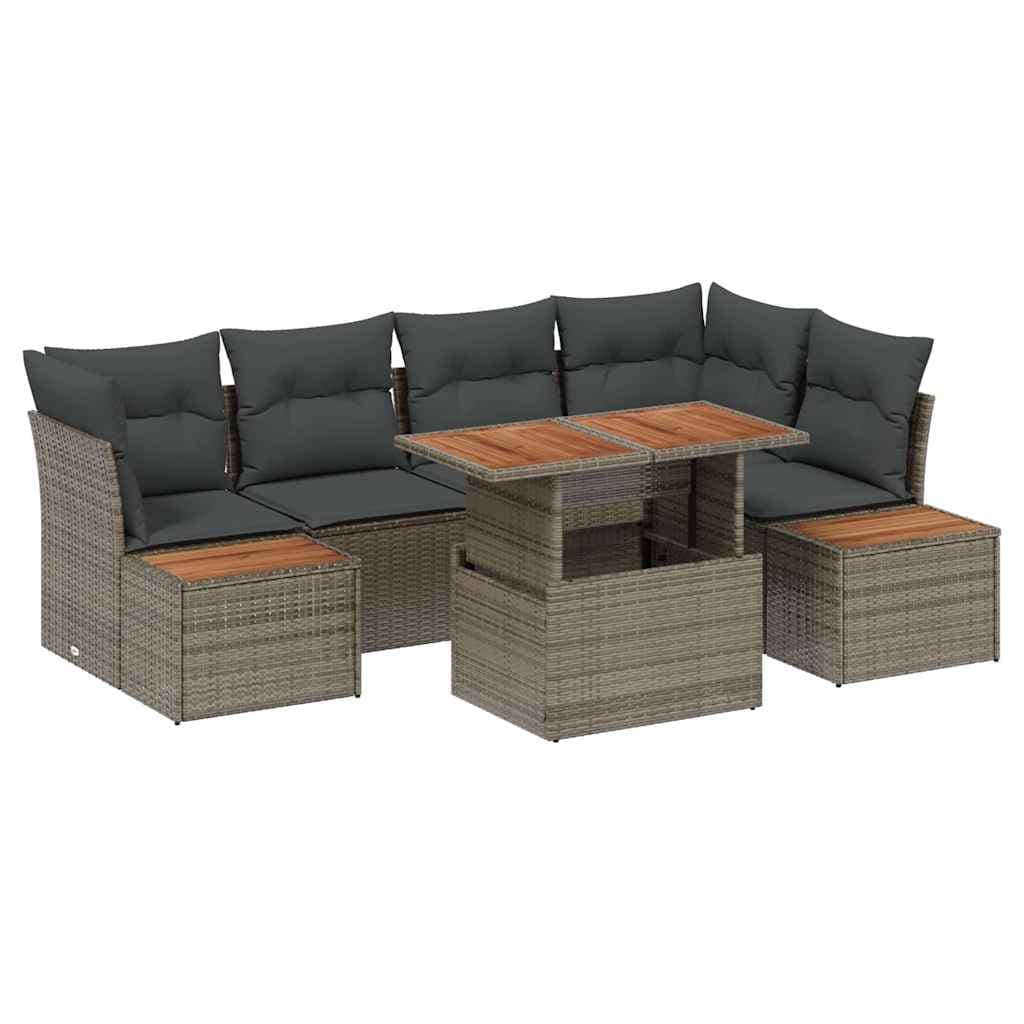vidaXL Conjunto de Sofá de Jardim 10 pcs Cinzeto Rattan Sintético