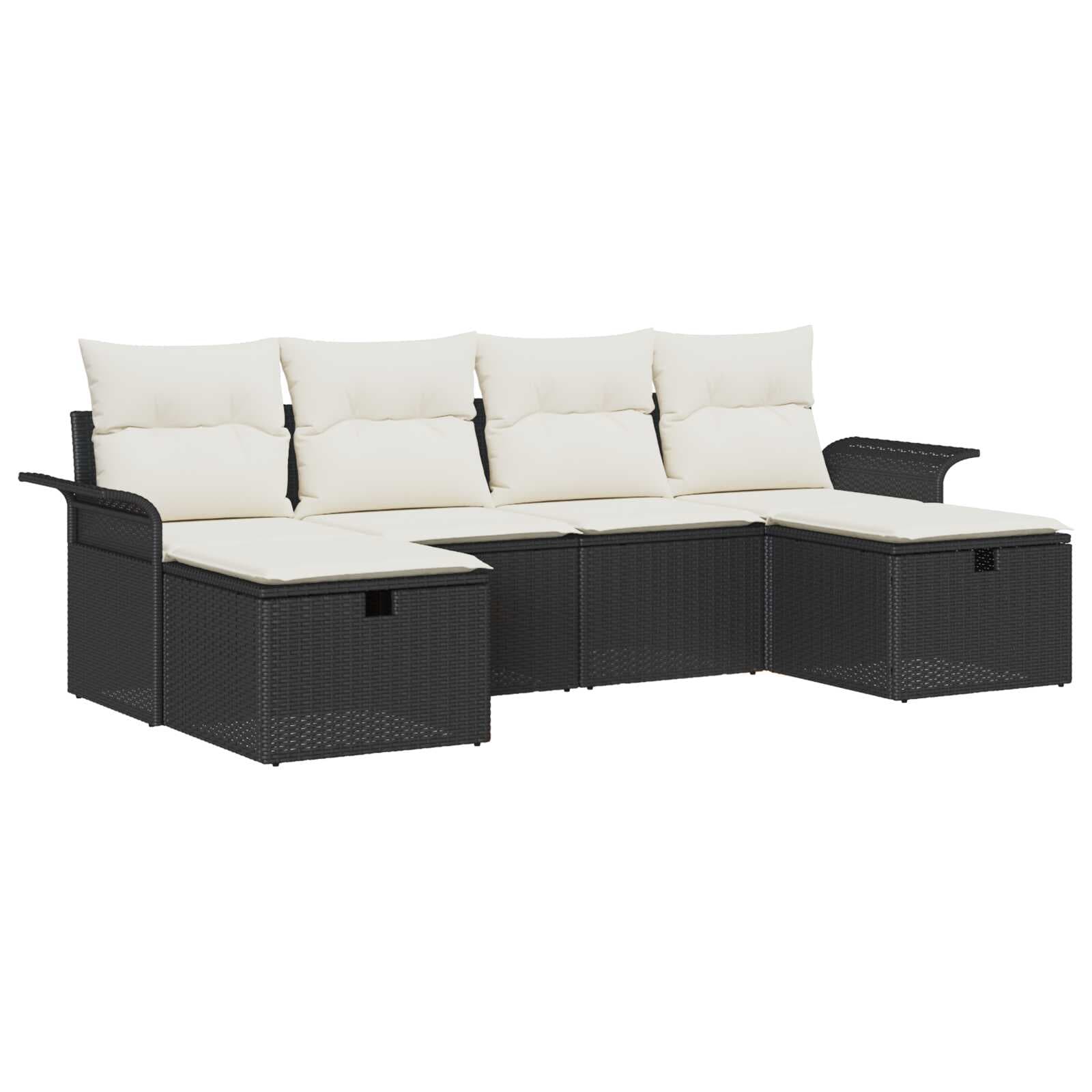 vidaXL Conjunto de Sofá de Jardim com almofada 6 pcs Rattan Sintético