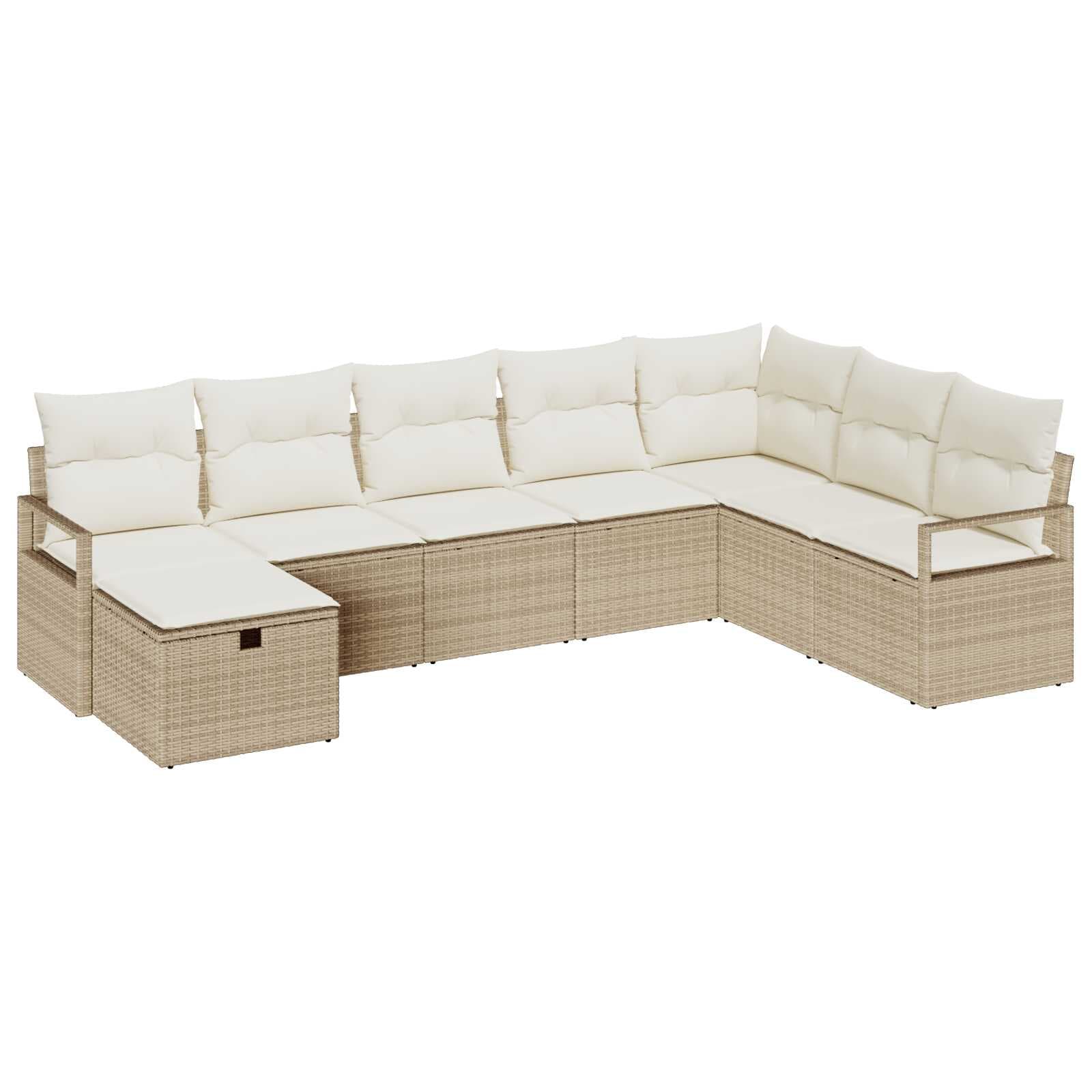 vidaXL Conjunto de Sofás com Almofada 5 Peças Vime Pe - 3828094421