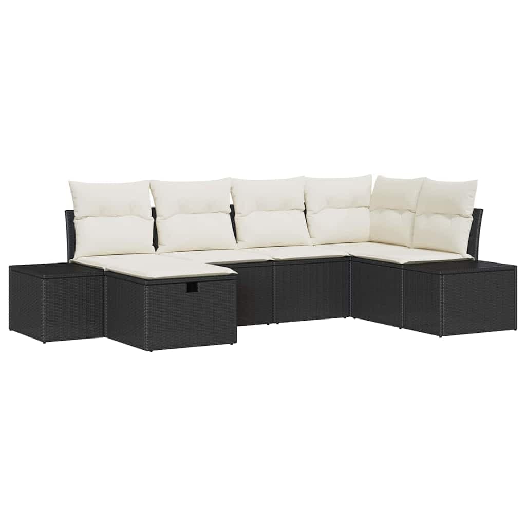 vidaXL Conjunto de Sofás com almofada 7 pcs vime PE