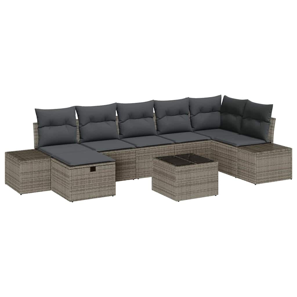 vidaXL Conjunto de Sofás com almofada 7 pcs vime PE