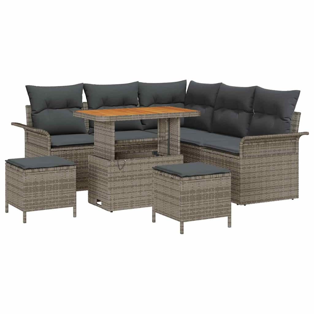 vidaXL Conjunto de Sofá de Jardim com almofada 8 pcs Cinzeto