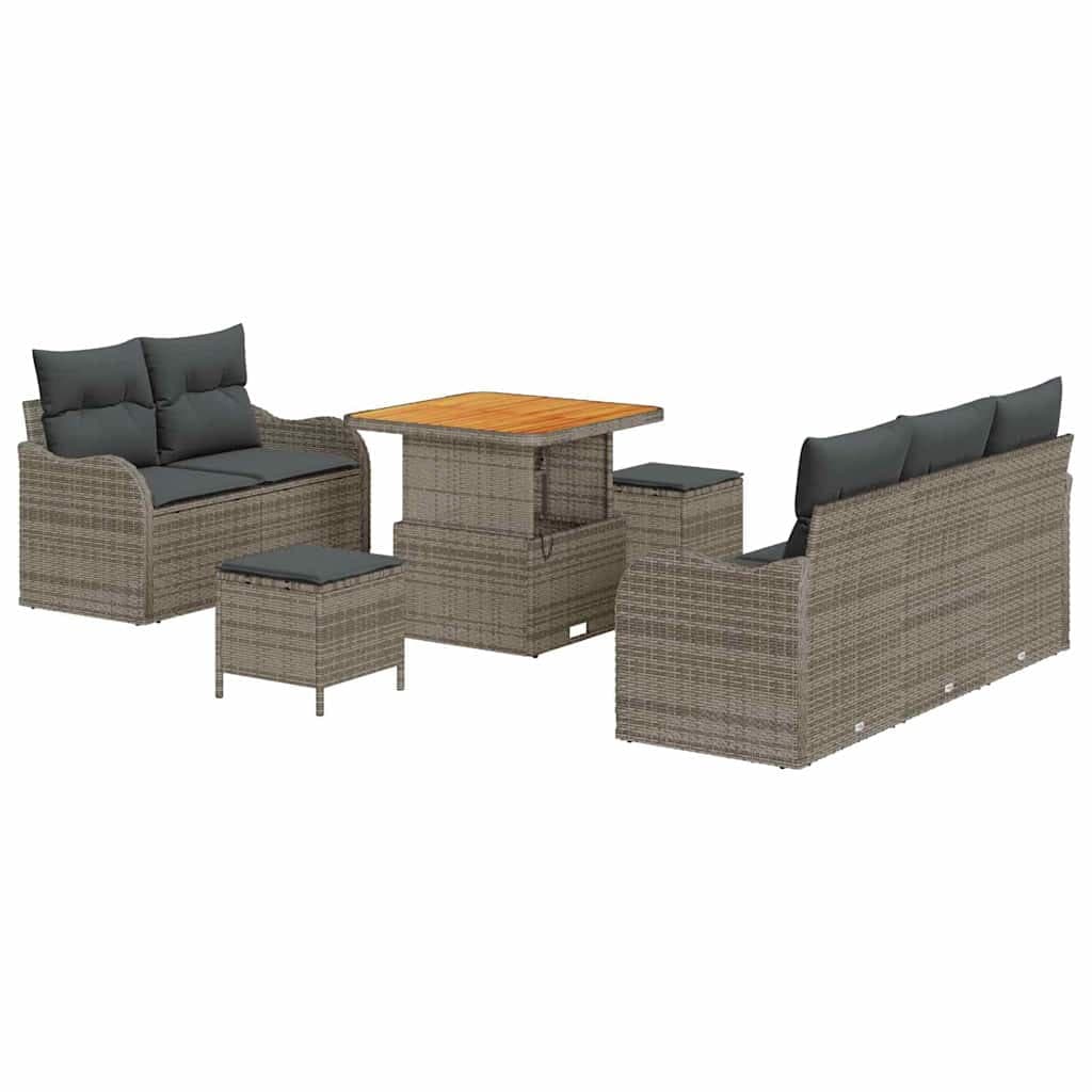 vidaXL Conjunto de Sofá de Jardim com almofada 8 pcs Cinzeto