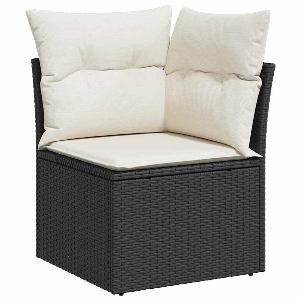 vidaXL Conjunto de Sofá de Jardim 8 pcs Preto Rattan Sintético
