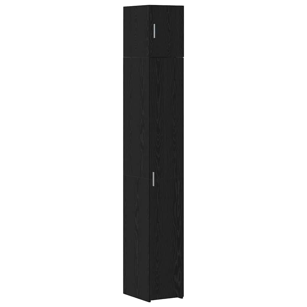 vidaXL Armário de arrumação 2 pcs Carvalho Preto 30 x 42,5 x 225 cm