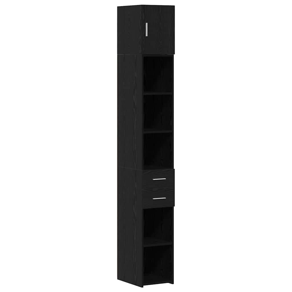vidaXL Armário de arrumação 2 pcs Carvalho Preto 30 x 42,5 x 225 cm