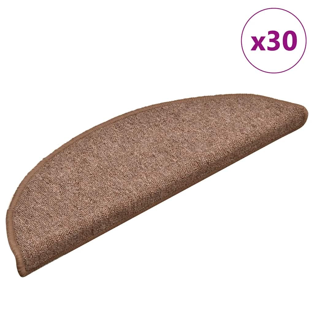 Tapete vidaXL de Escada 30 Peças 56x17x3 cm Castanho - 186906174