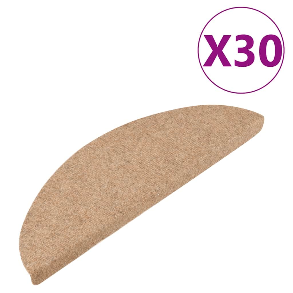 Tapete vidaXL de Escada Adesivos 30 Peças 56x17x3 cm Bege - 3268870104