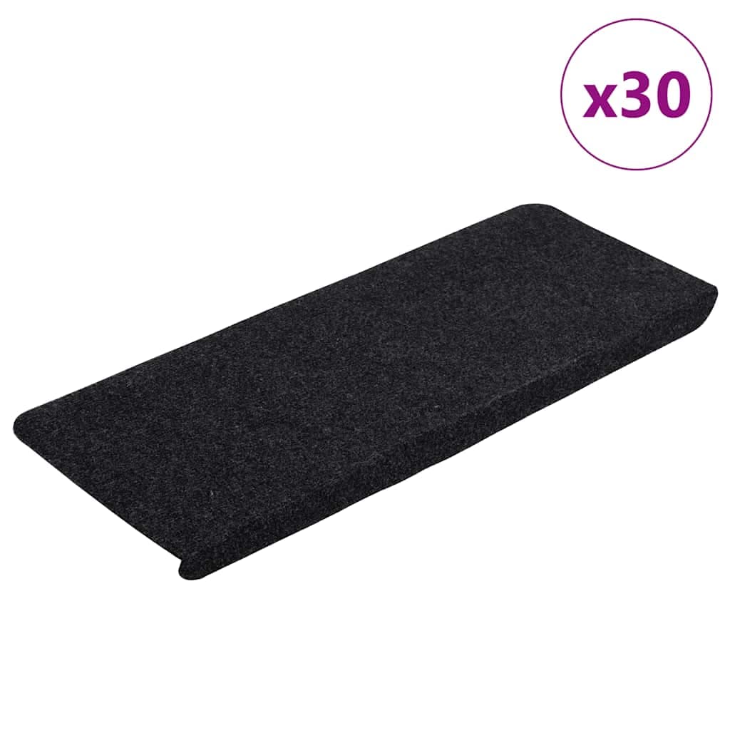 Tapete vidaXL de Escada Adesivos 30 Peças 65x24,5x3,5 cm Preto - 1818710555