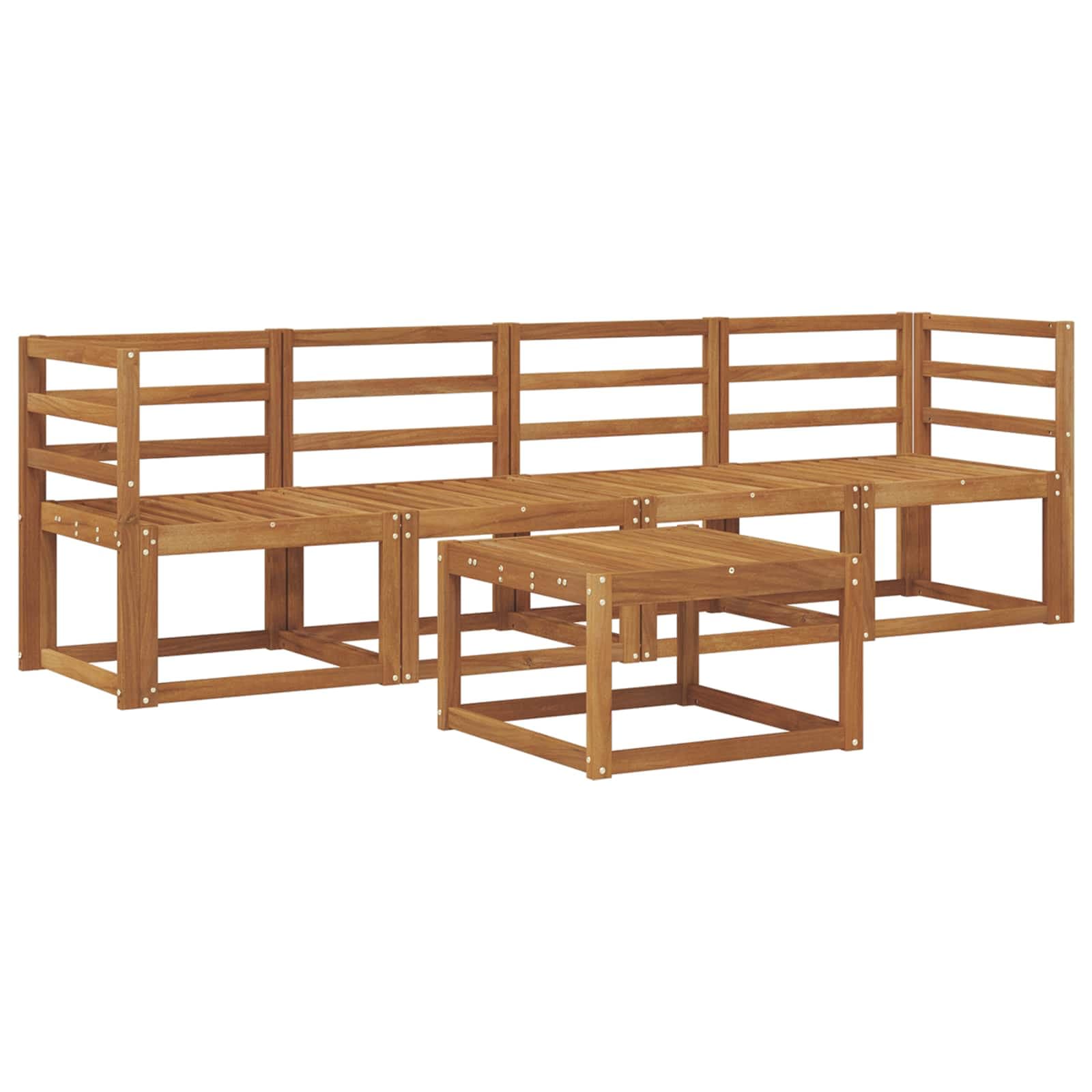 vidaXL Conjunto de Sofás para Exterior 5 pcs Natural