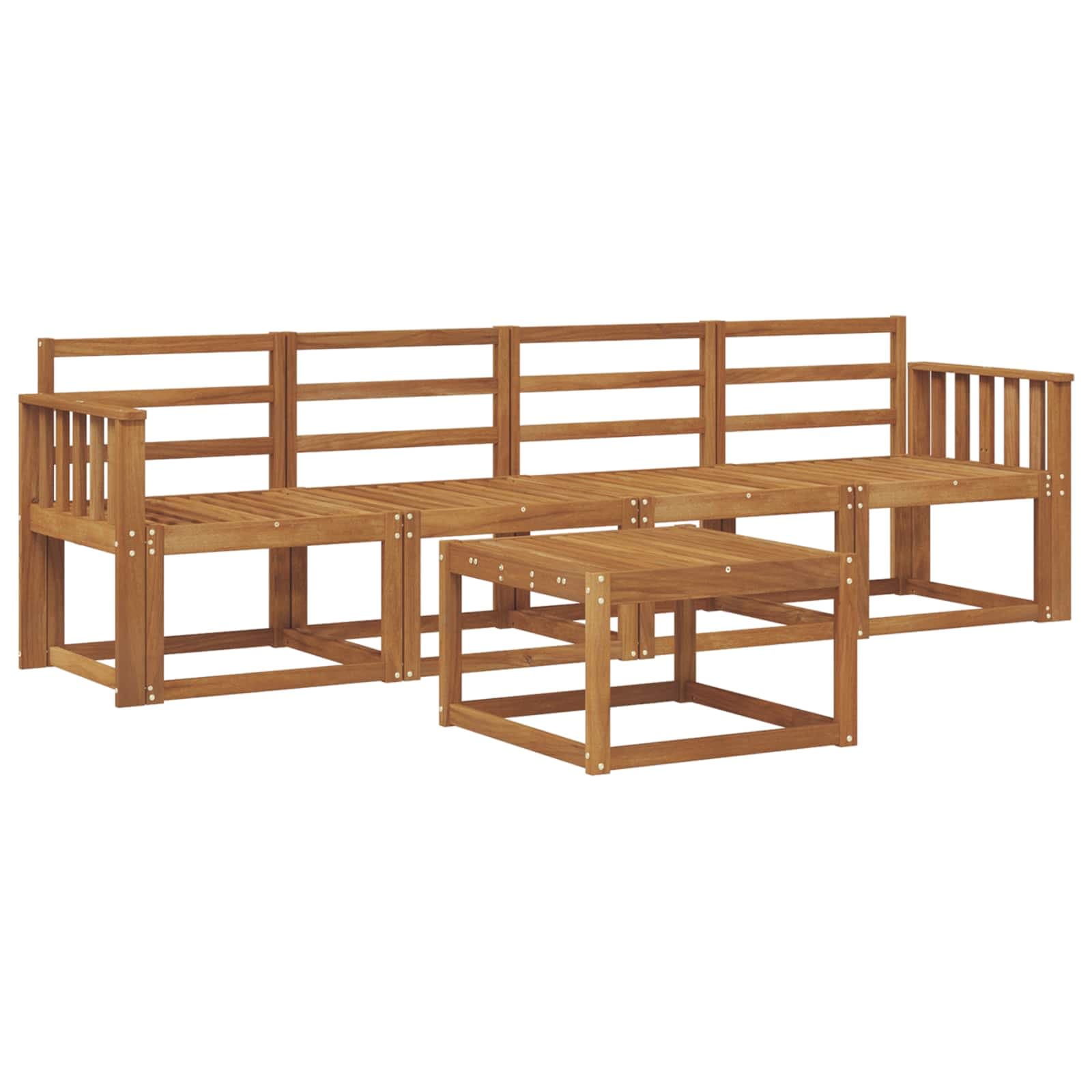 vidaXL Conjunto de Sofás para Exterior 5 pcs Natural