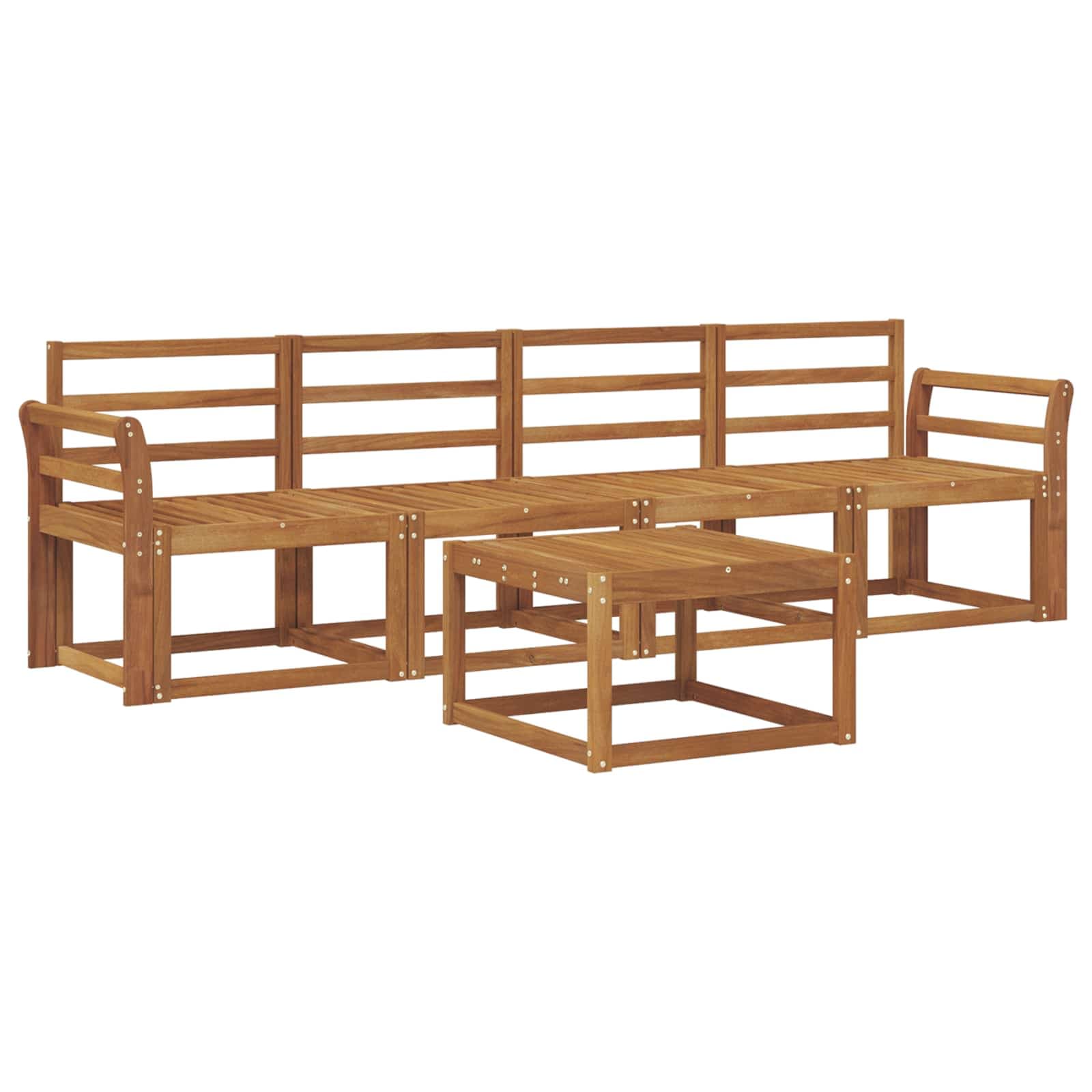 vidaXL Conjunto de Sofás para Exterior 5 pcs Natural