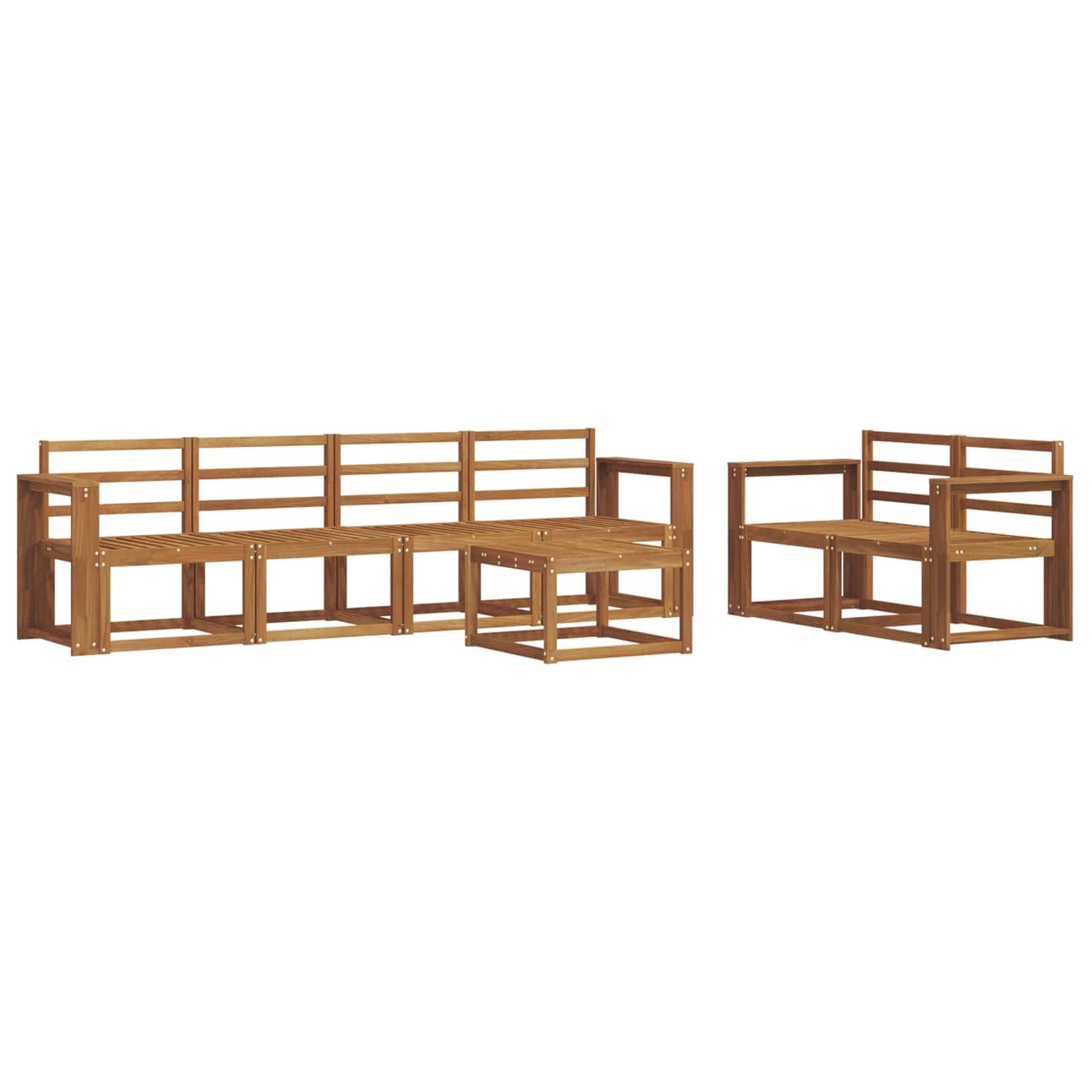 vidaXL Conjunto de Sofás para Exterior 7 pcs Natural