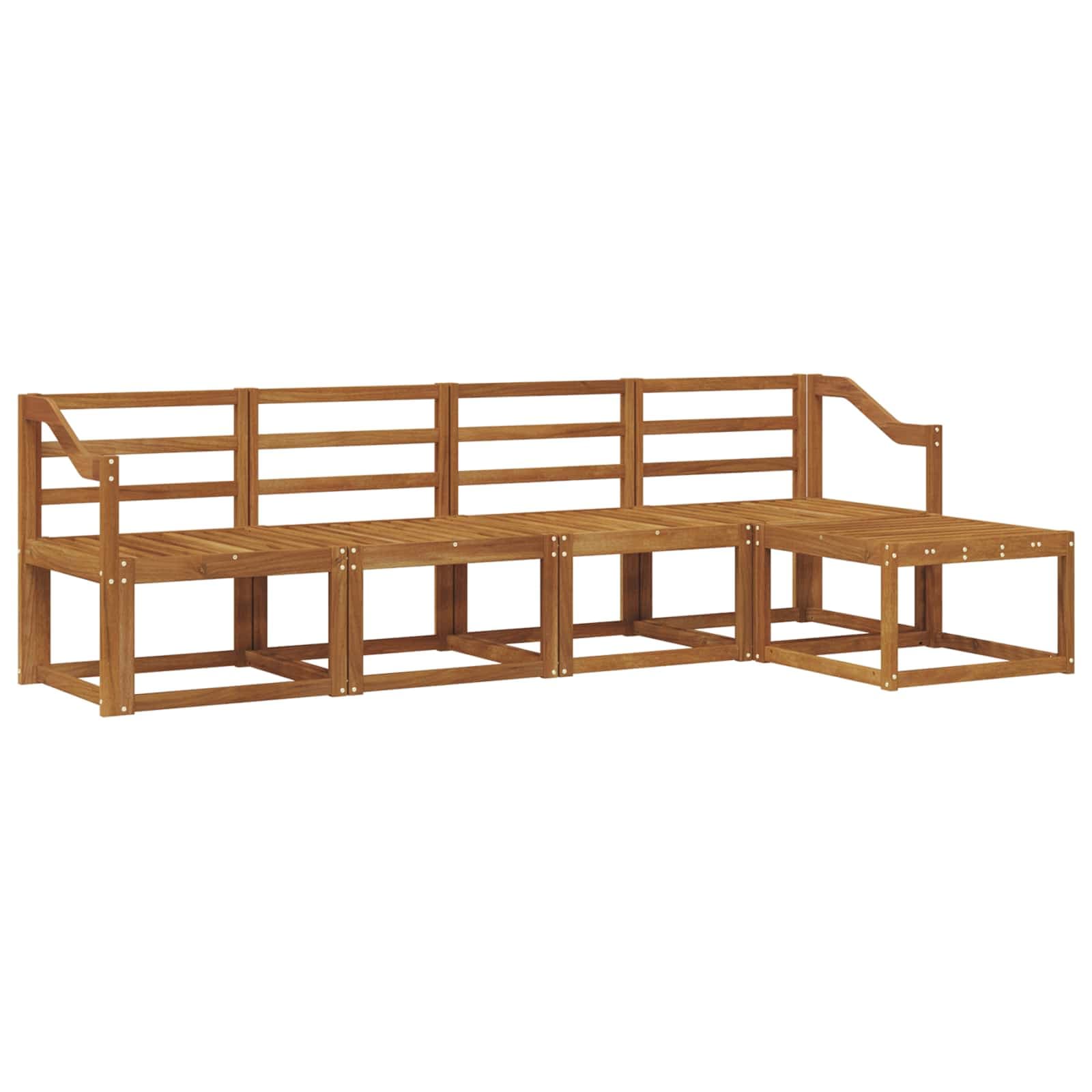 vidaXL Conjunto de Sofás para Exterior 5 pcs Natural
