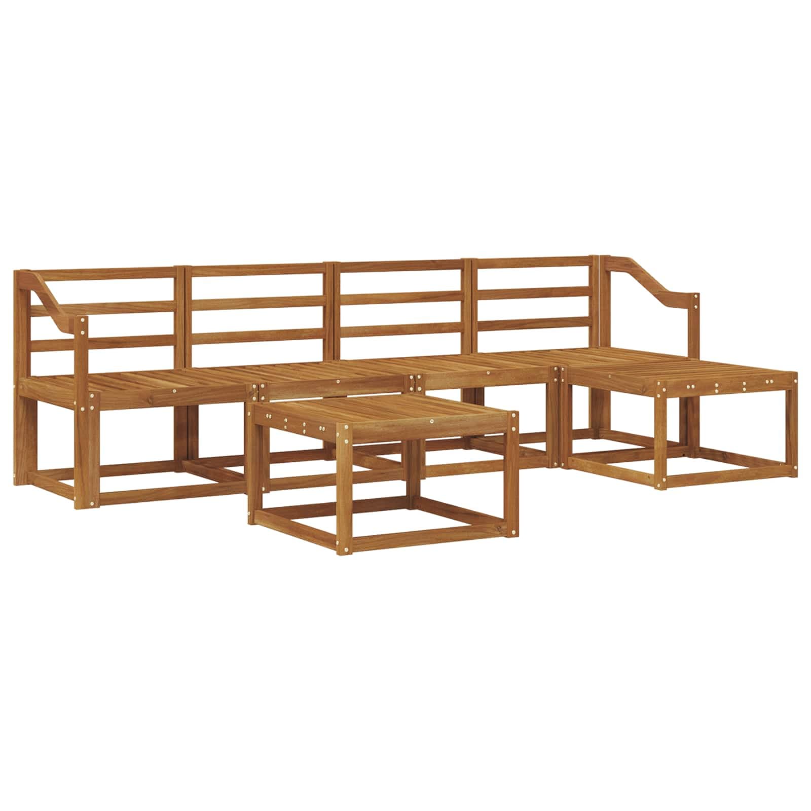 vidaXL Conjunto de Sofás para Exterior 6 pcs Natural