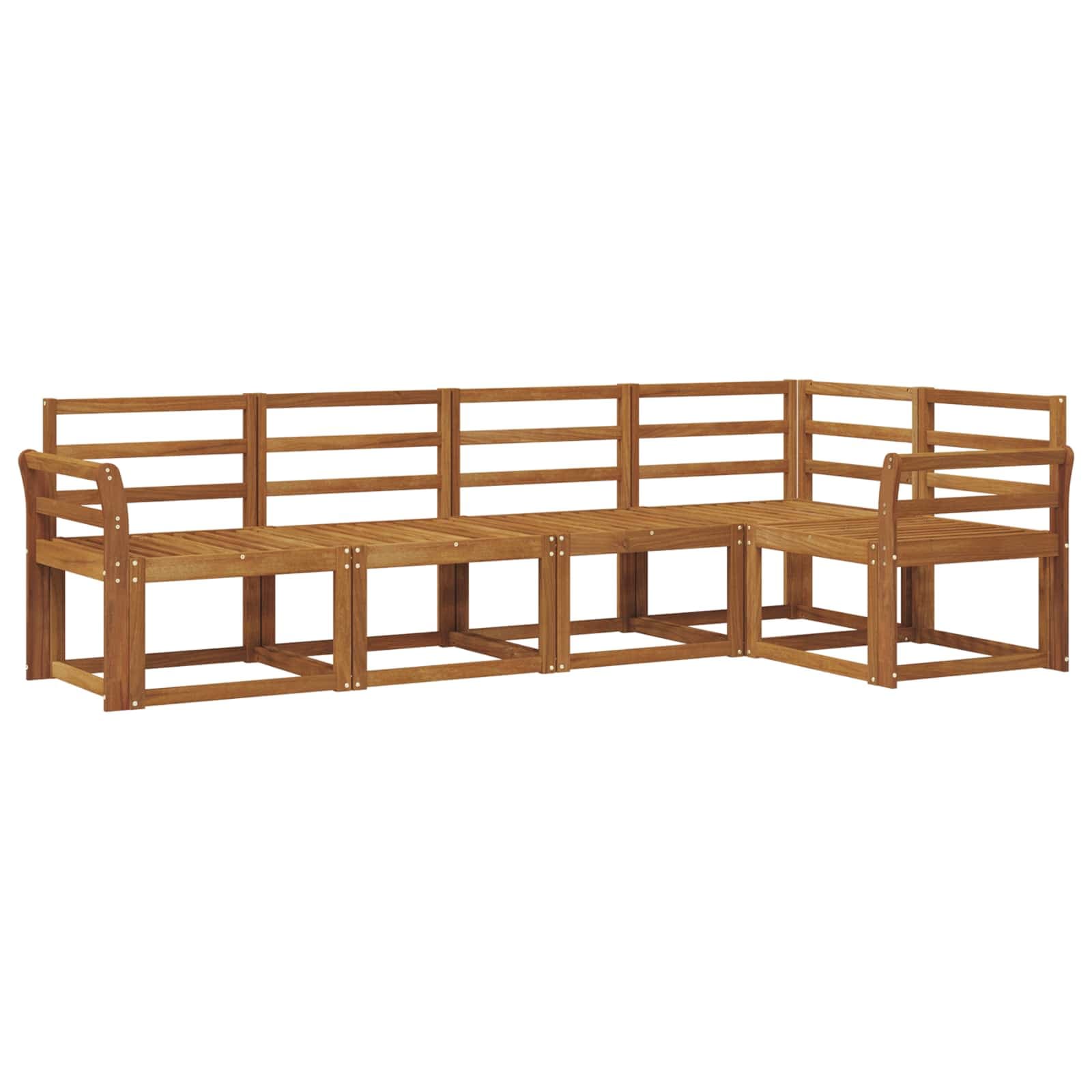 vidaXL Conjunto de Sofás para Exterior 5 pcs Natural