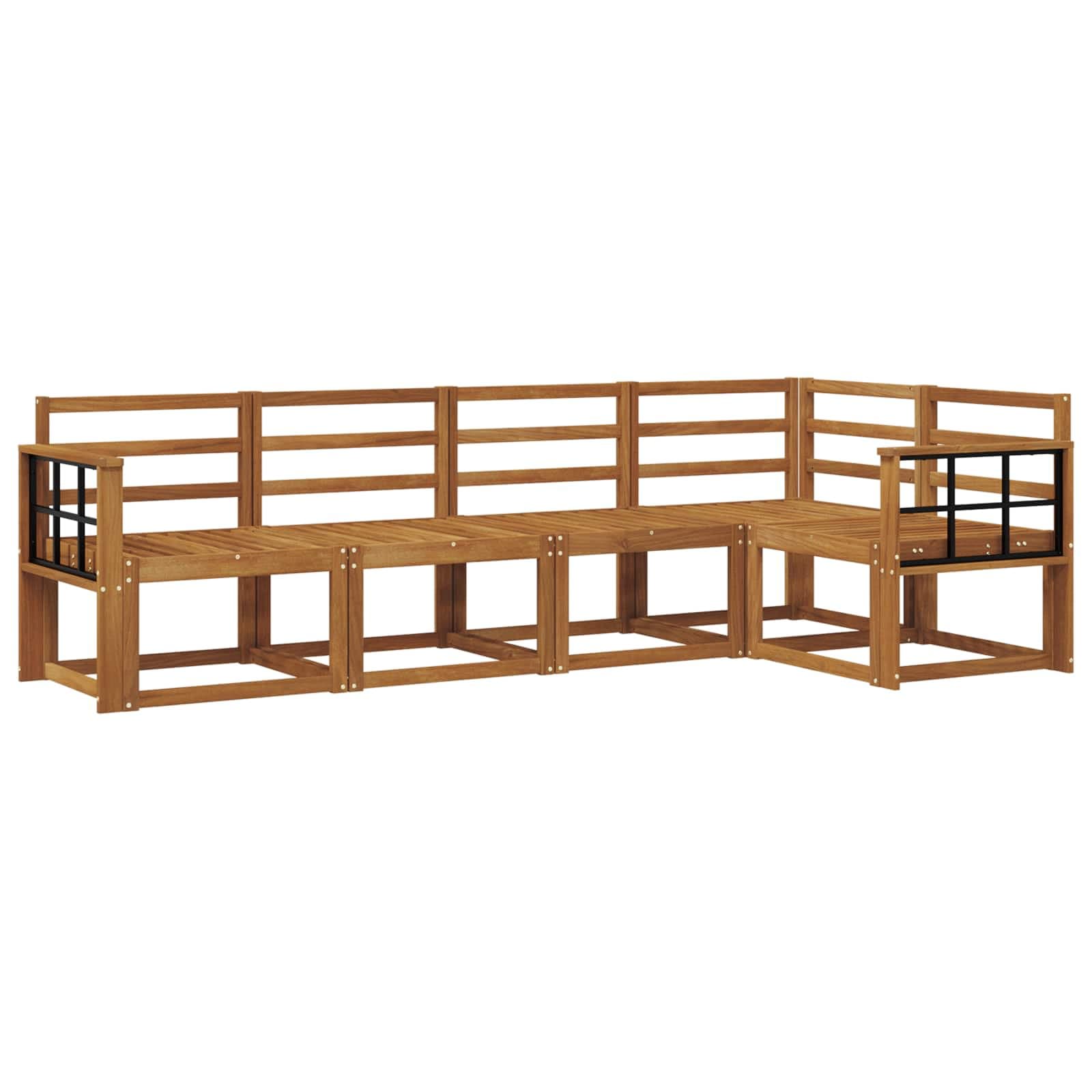 vidaXL Conjunto de Sofás para Exterior 5 pcs Natural