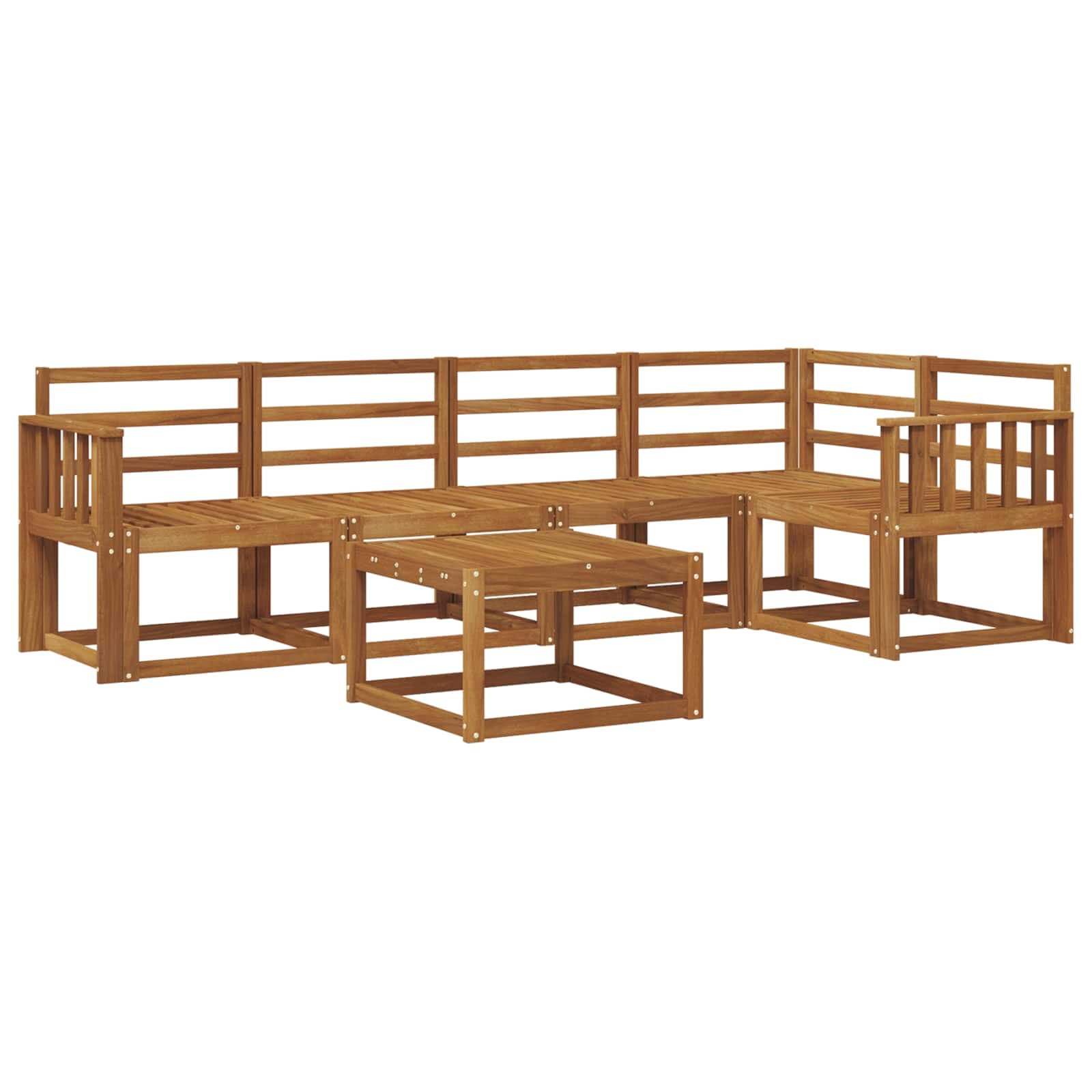 vidaXL Conjunto de Sofás para Exterior 6 pcs Natural