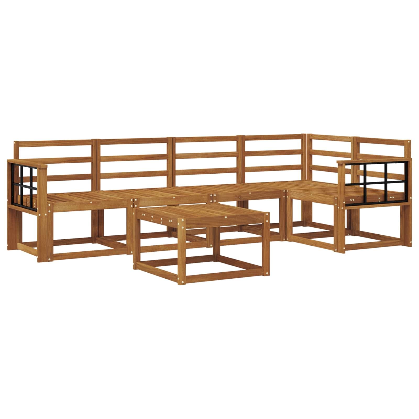 vidaXL Conjunto de Sofás para Exterior 6 pcs Natural