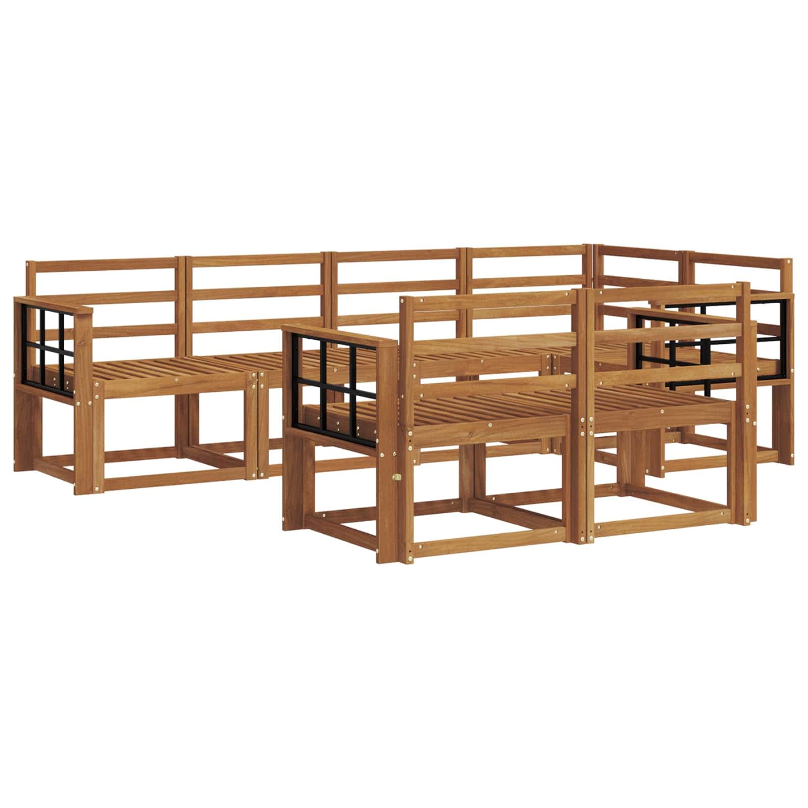 vidaXL Conjunto de Sofás para Exterior 7 pcs Natural