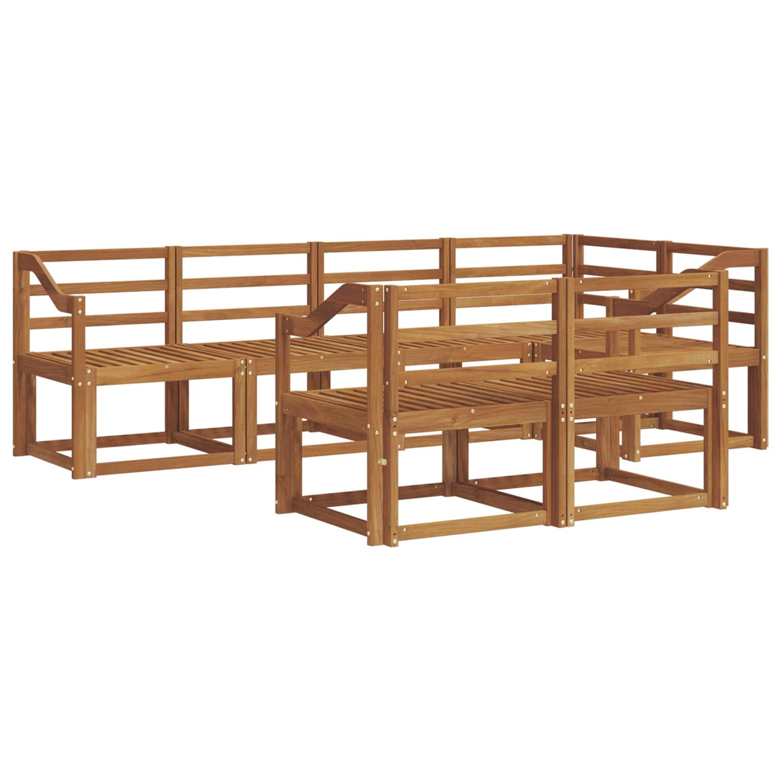 vidaXL Conjunto de Sofás para Exterior 7 pcs Natural