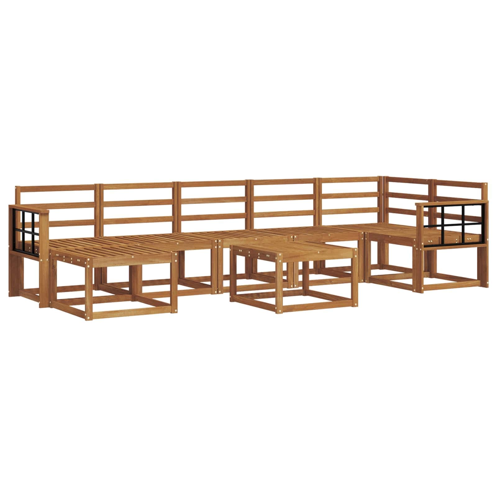 vidaXL Conjunto de Sofás para Exterior 8 pcs Natural