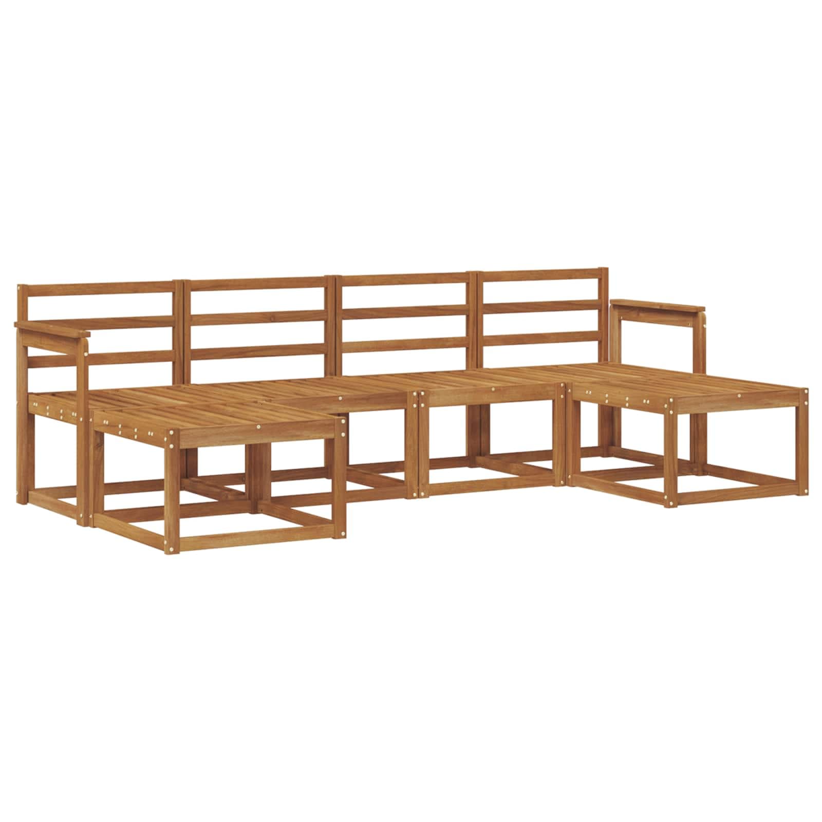 vidaXL Conjunto de Sofás para Exterior 6 pcs Natural