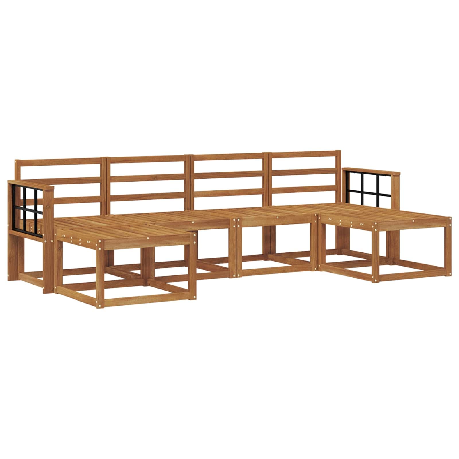 vidaXL Conjunto de Sofás para Exterior 6 pcs Natural