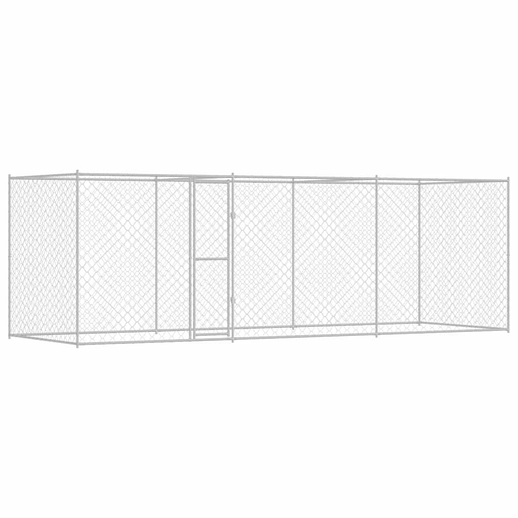 vidaXL Jaula para cão Prateado 600 x 200 x 200 cm Aço Galvanizado