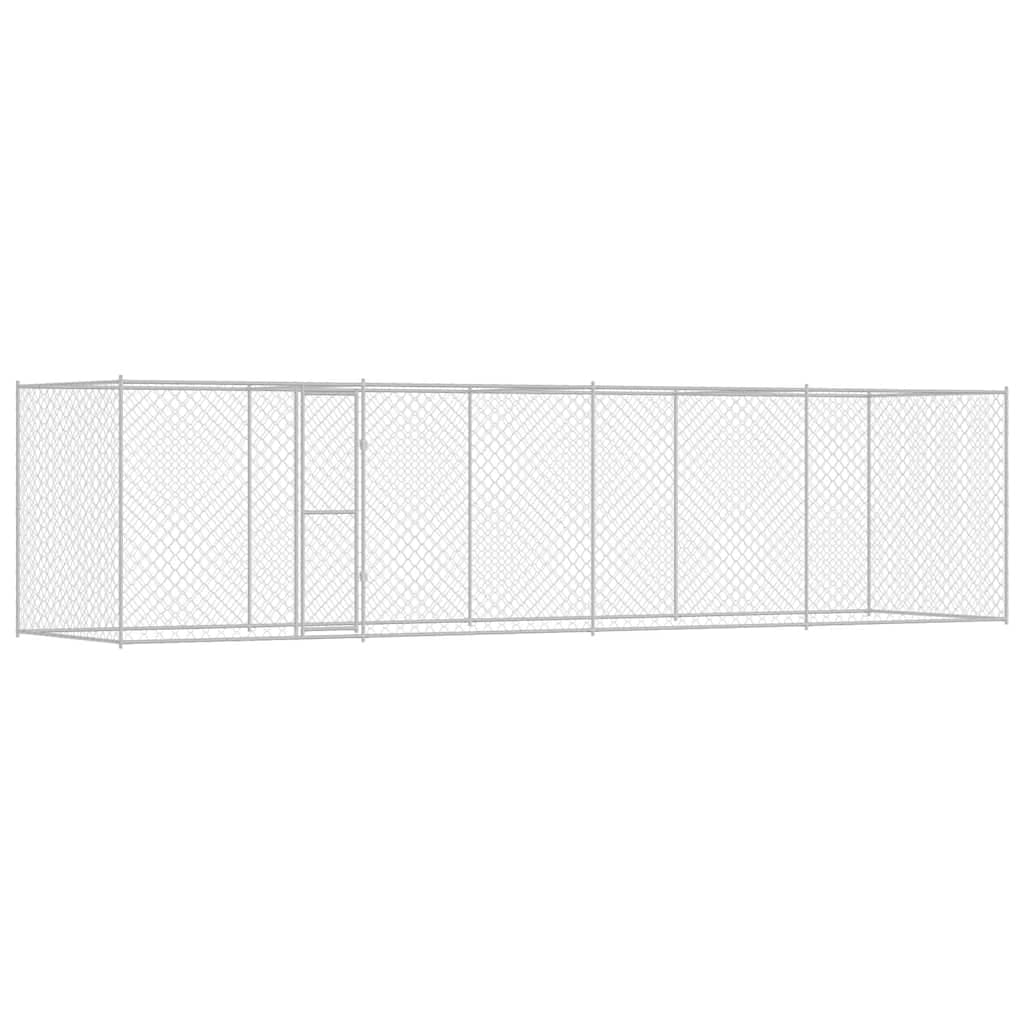 vidaXL Jaula para cão Prateado 800 x 200 x 200 cm Aço Galvanizado