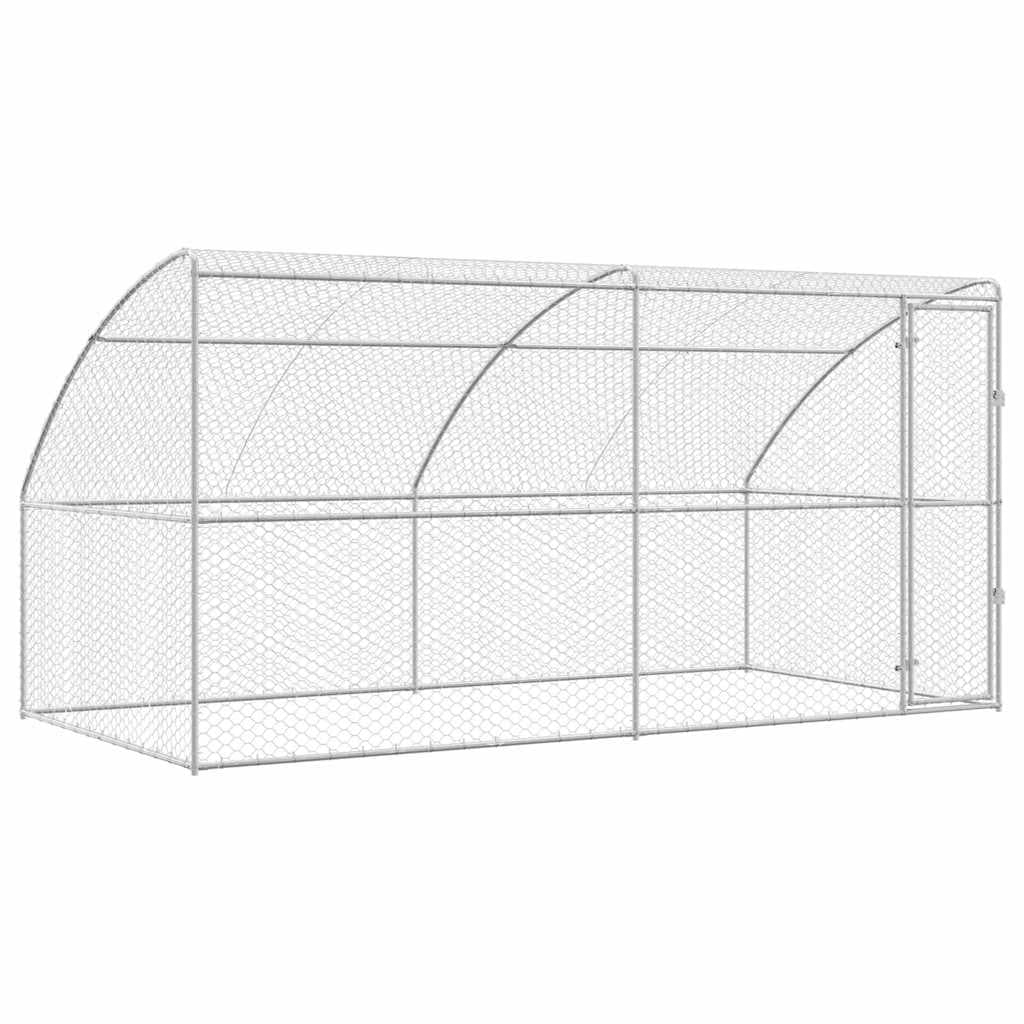 vidaXL Canil de Cachorro 2 pcs Prateado 4 x 2 x 2 m Aço galvanizado