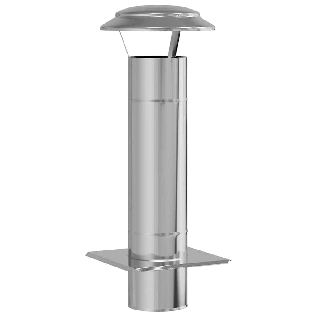 vidaXL Extensão de Chaminé Prateado 25 x 25 x 65 cm Aço inoxidável