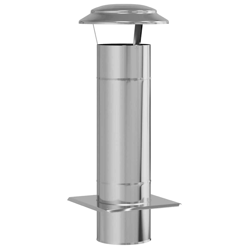vidaXL Extensão de Chaminé Prateado 25 x 25 x 65 cm Aço inoxidável