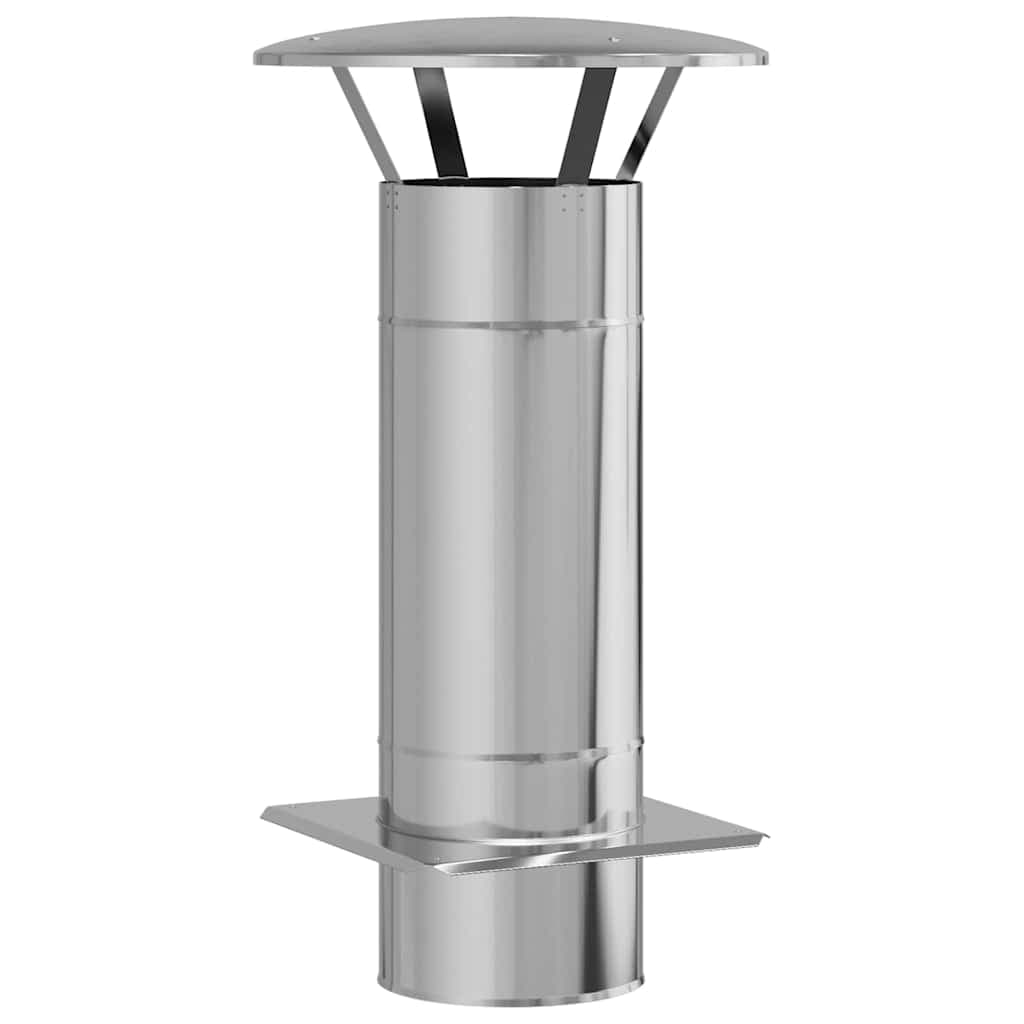 vidaXL Extensão de Chaminé Prateado 35 x 35 x 65 cm Aço inoxidável