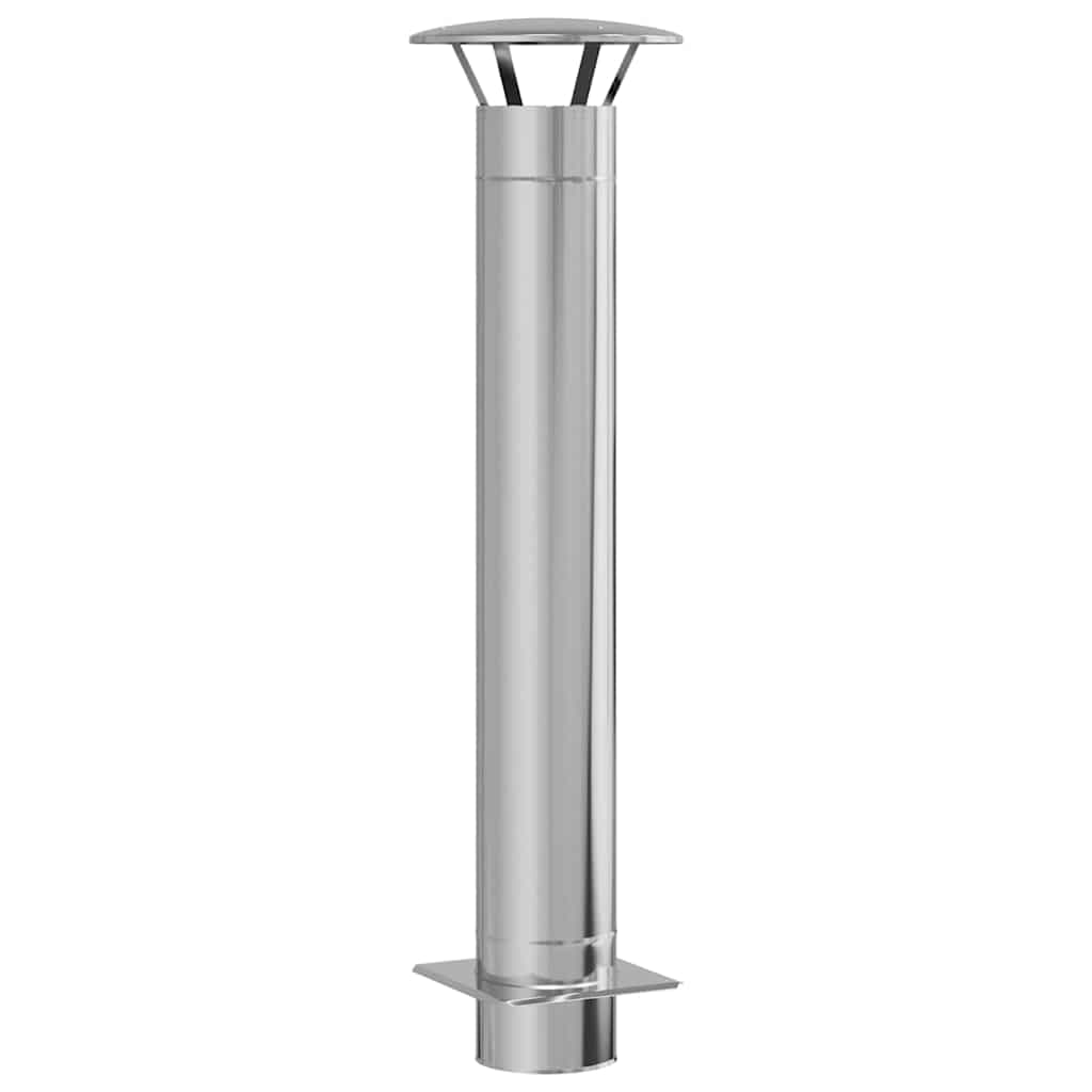 vidaXL Extensão de Chaminé Prateado 35 x 35 x 132 cm Aço inoxidável
