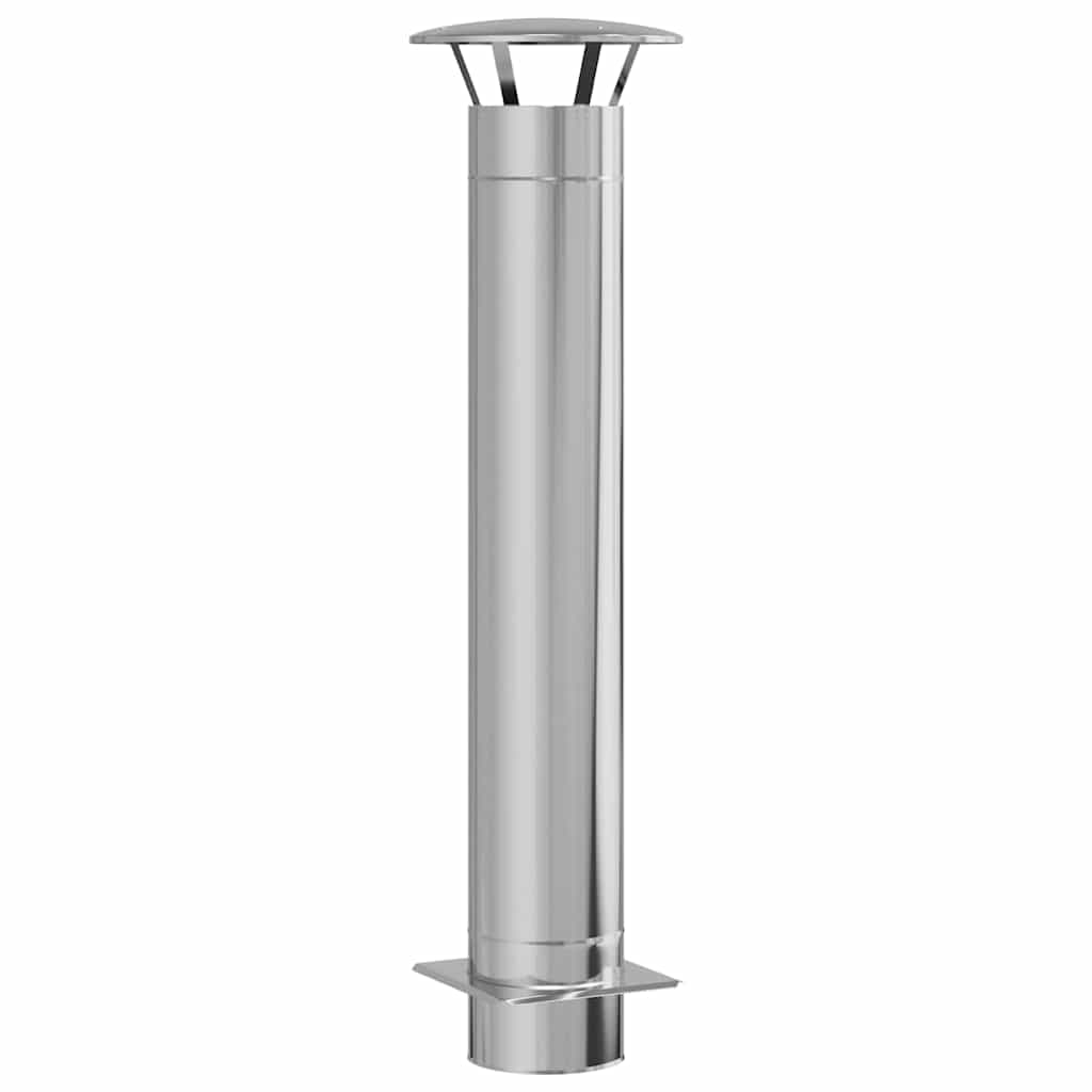 vidaXL Extensão de Chaminé Prateado 35 x 35 x 132 cm Aço inoxidável