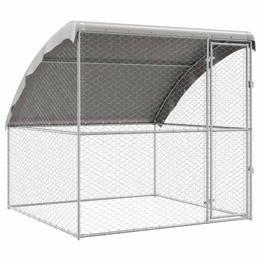 vidaXL Canil de Cachorro Prateado 2 x 2 x 2 m Aço galvanizado