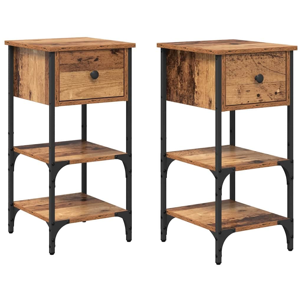 vidaXL Armário de Cabeceira 2 pcs Castanho 33,5 x 36 x 70 cm