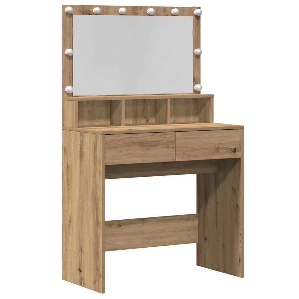 vidaXL Mesa de vestir com gaveta Carvalho Artesanal 80 x 41 x 134,5 cm