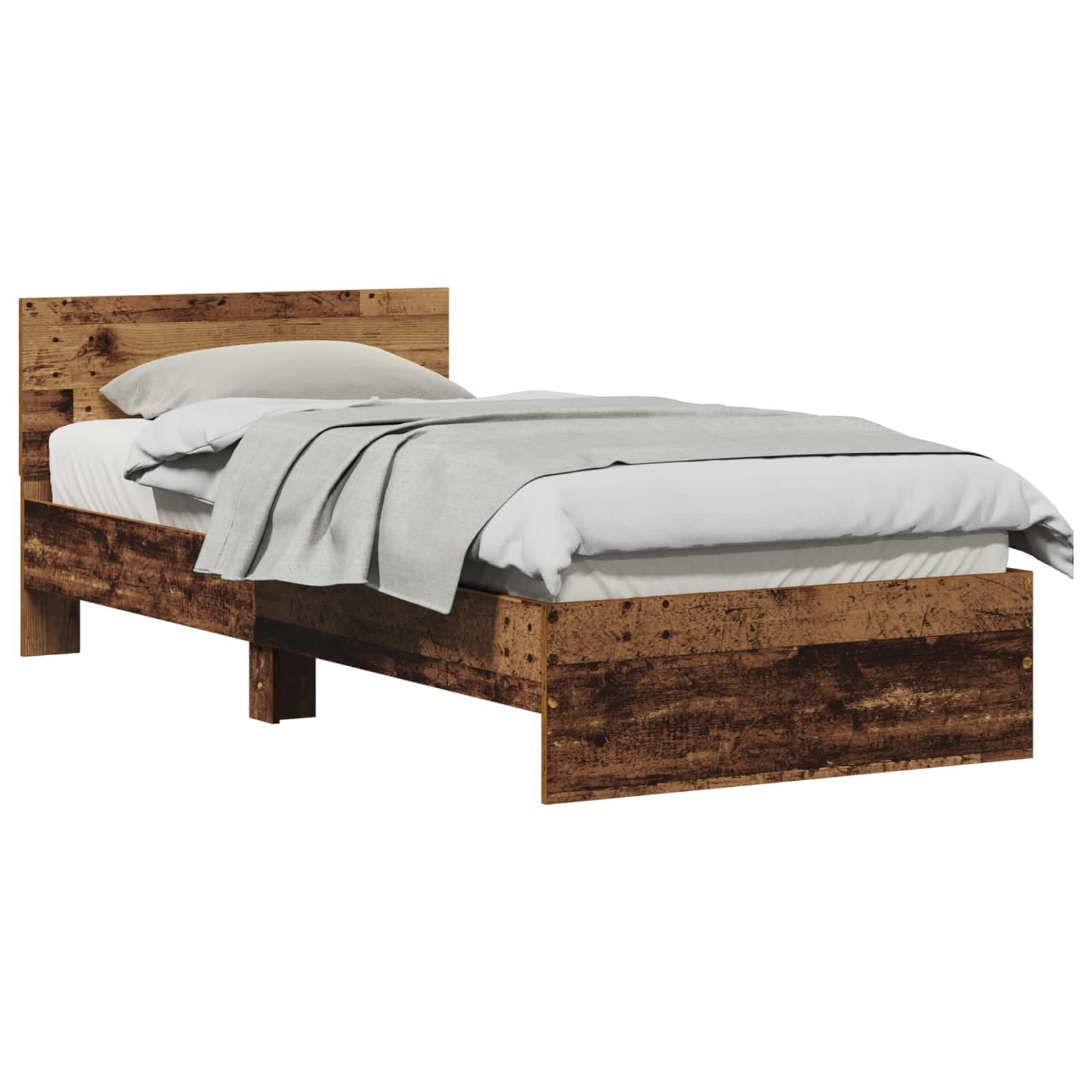 vidaXL Estrutura da Cama Madeira antiga 75 x 190 cm Madeira processada