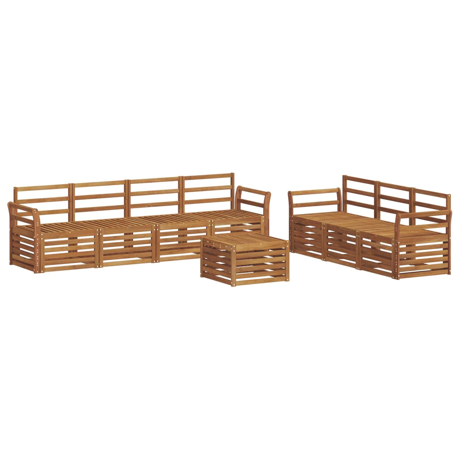 vidaXL Conjuntos de sofás 8 pcs Natural Madeira Sólida de Acácia
