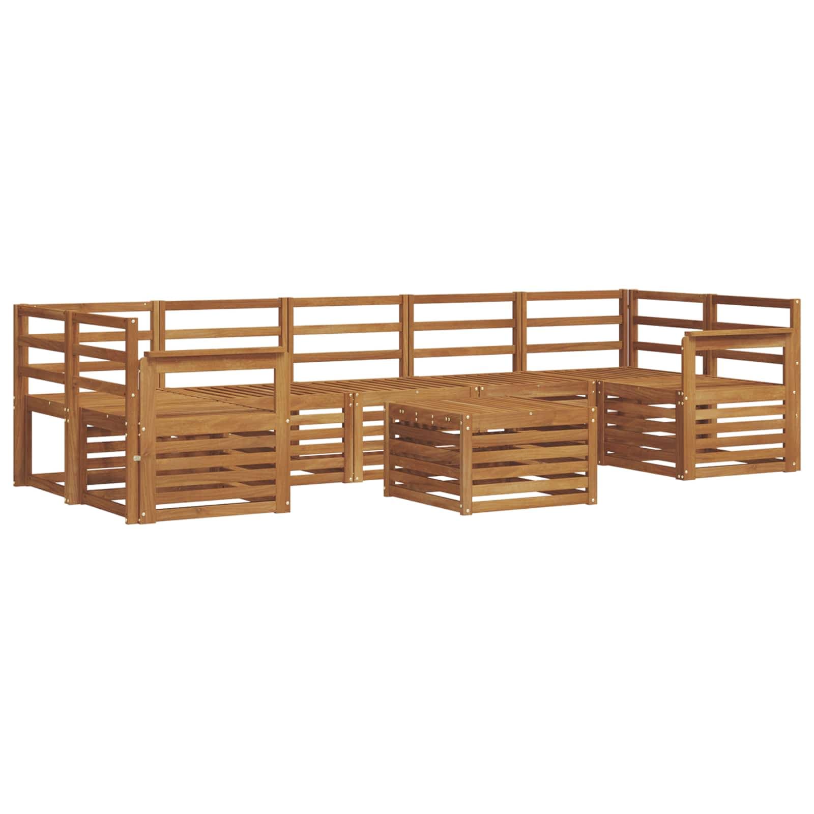 vidaXL Conjuntos de sofás 8 pcs Natural Madeira Sólida de Acácia