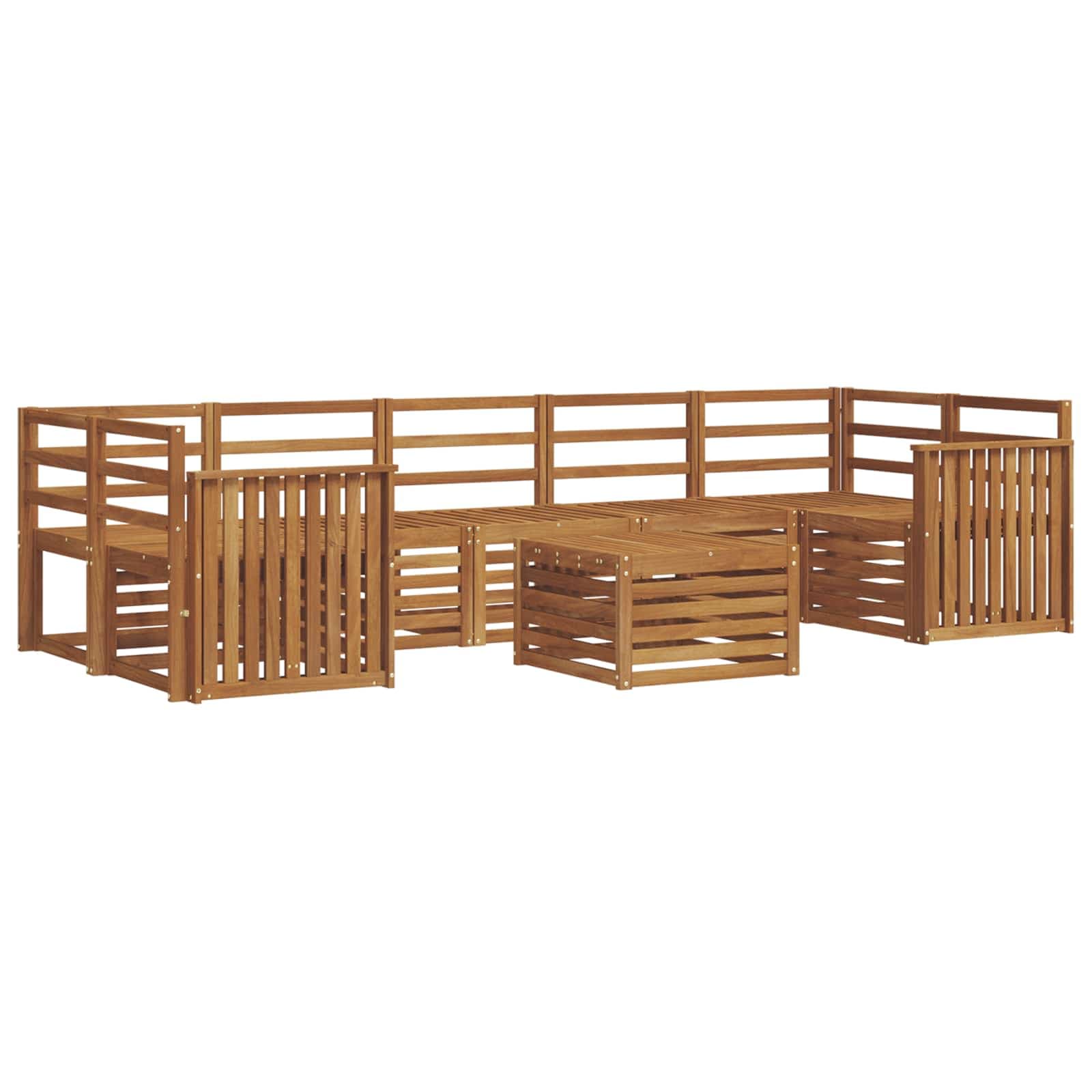 vidaXL Conjuntos de sofás 8 pcs Natural Madeira Sólida de Acácia