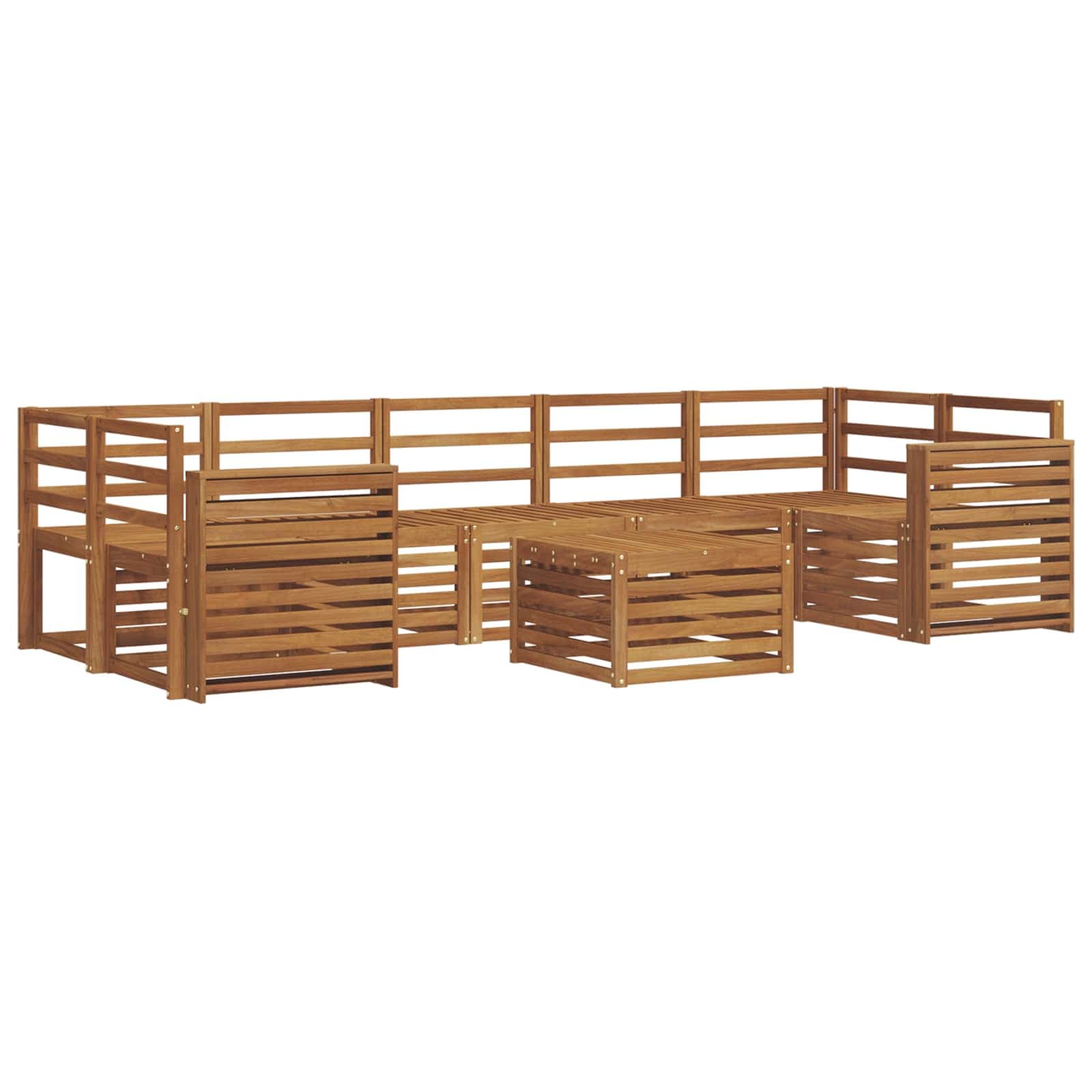 vidaXL Conjuntos de sofás 8 pcs Natural Madeira Sólida de Acácia