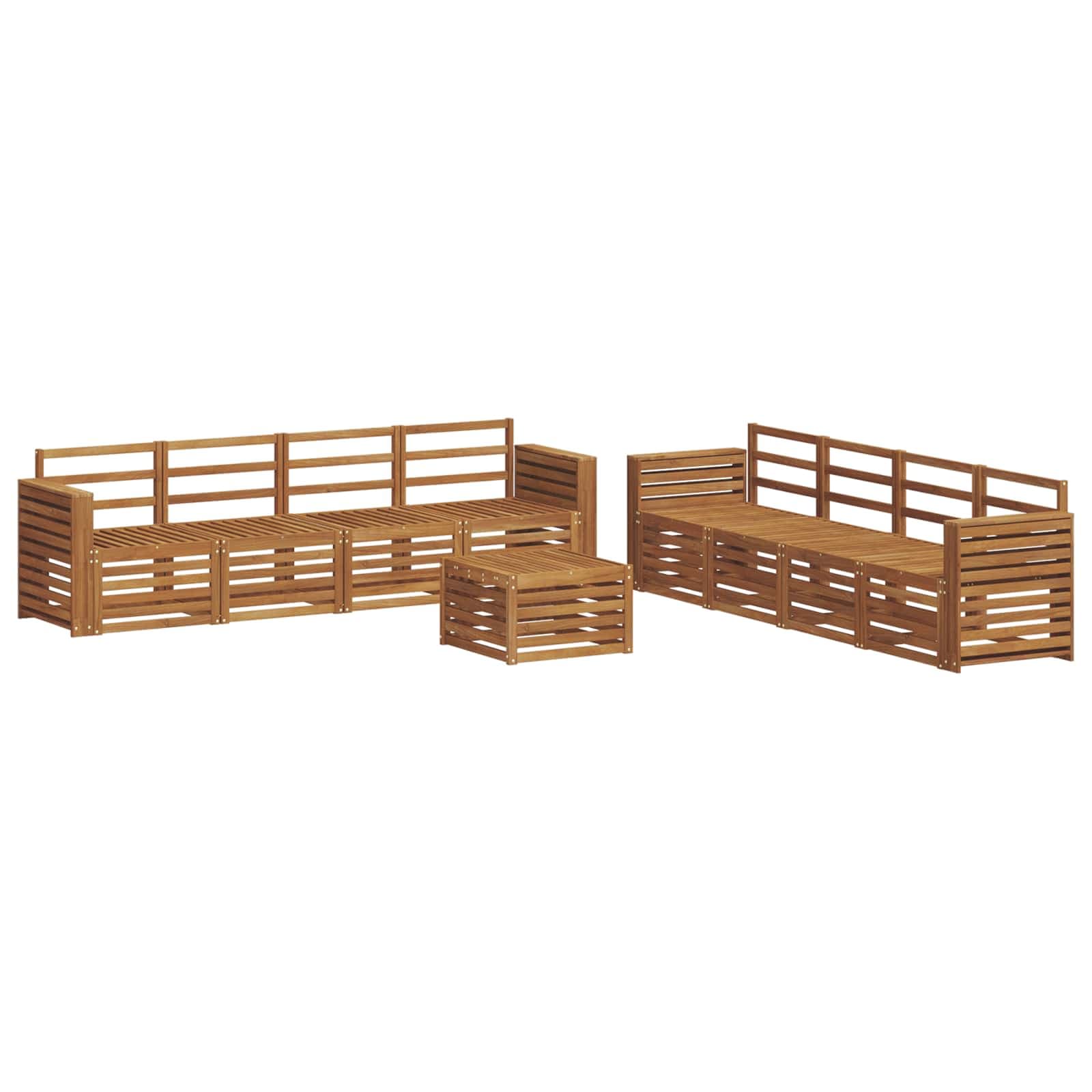 vidaXL Conjuntos de sofás 9 pcs Natural Madeira Sólida de Acácia